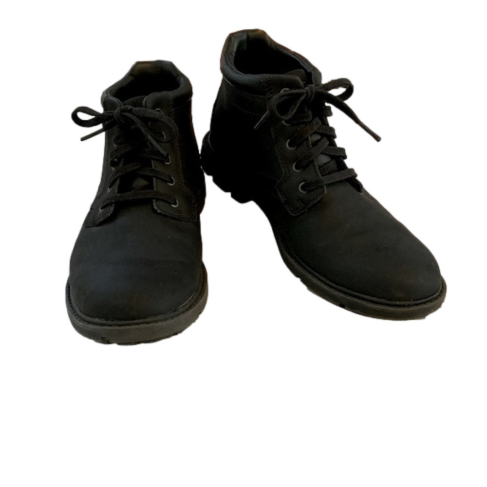 ROCKPORT Mens Leather Hiking Boots, Size 8.5 Euro 42, Black.